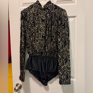 Hobby Horse Black & Gold Sparkle Long Sleeve Bodysuit